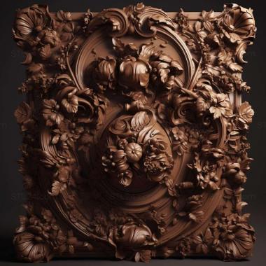 Patterns and decorations stl baroque 2 3d model